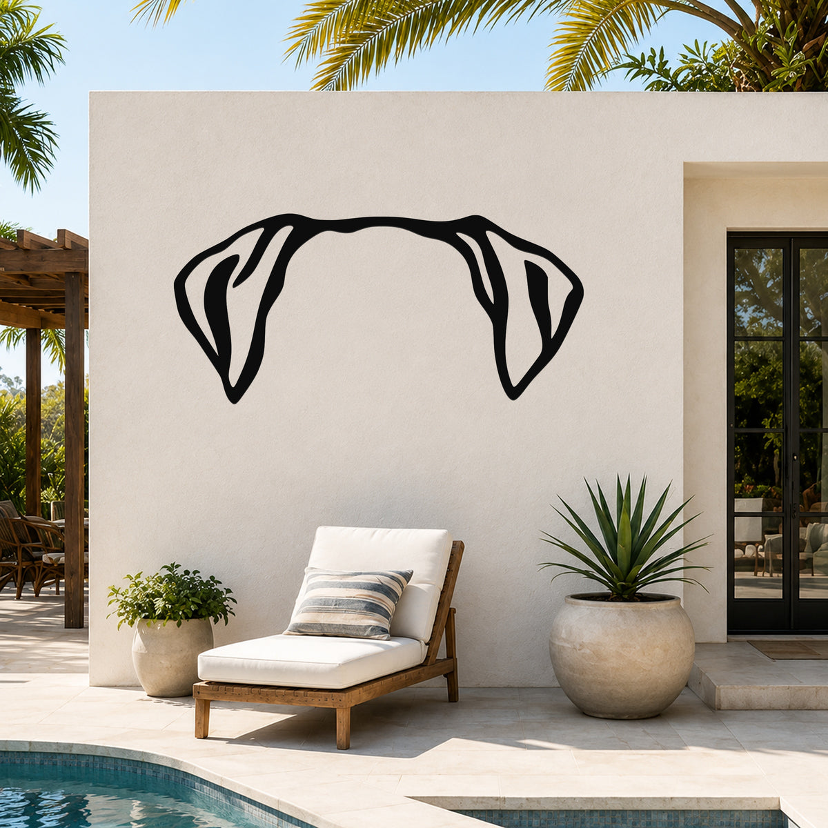 Cane Corso dog ear waterproof metal wall art, mockup 6
