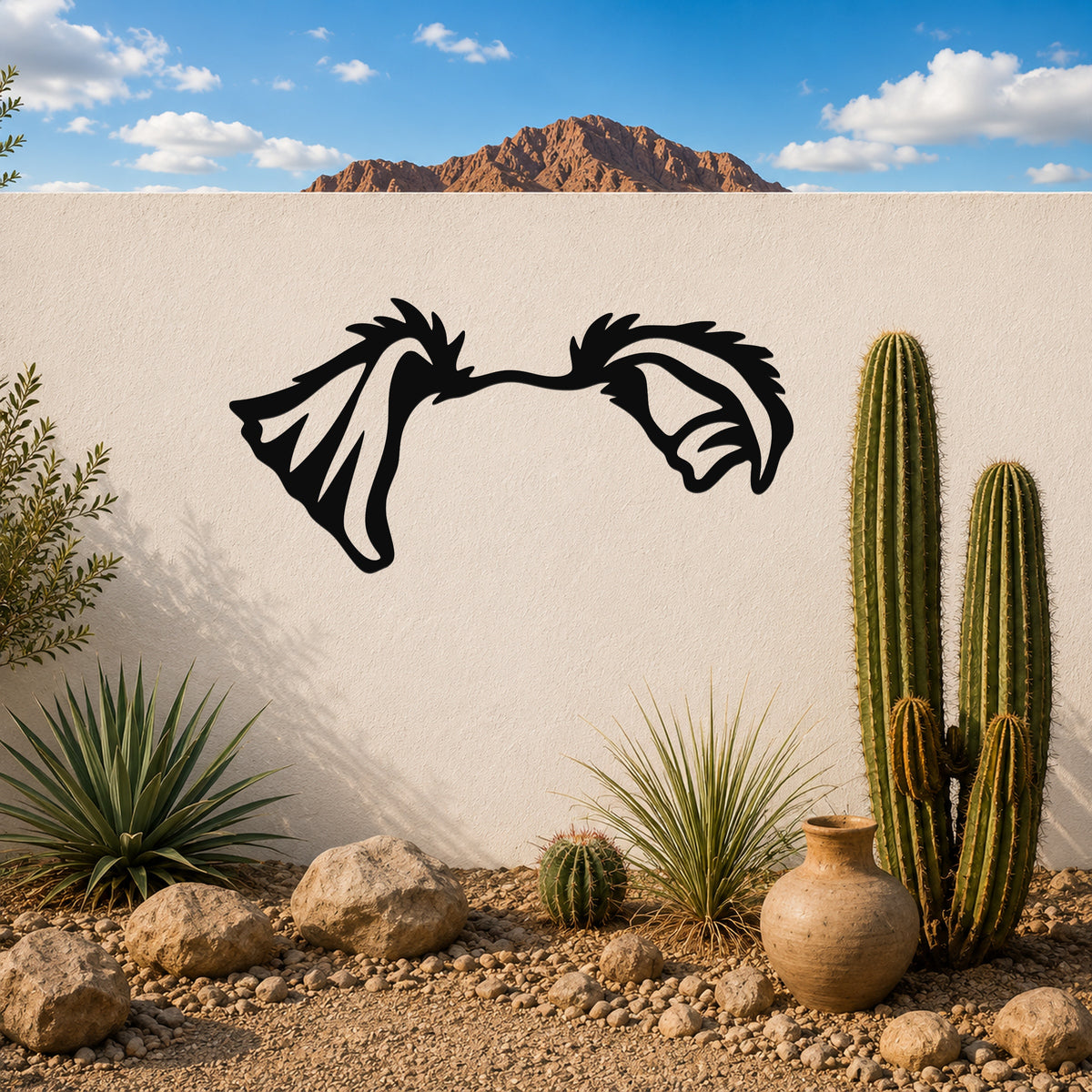 Schnauzer dog ear waterproof metal wall art, mockup 6