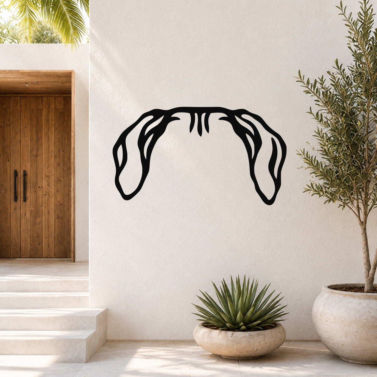 Rhodesian Ridgeback dog ear waterproof metal wall art, mockup 6