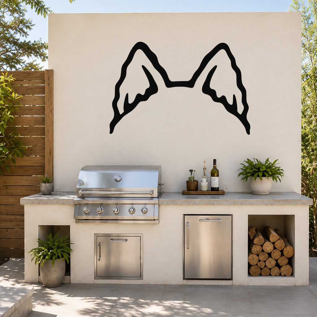Husky dog ear waterproof metal wall art, mockup 6
