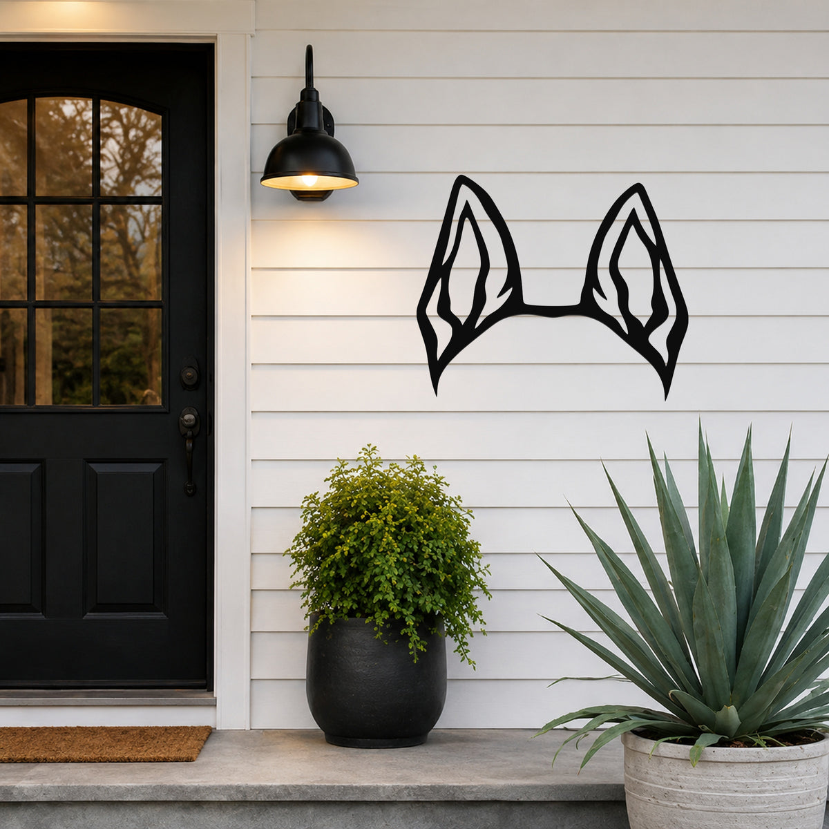 Dutch Shepherd dog ear waterproof metal wall art, mockup 6