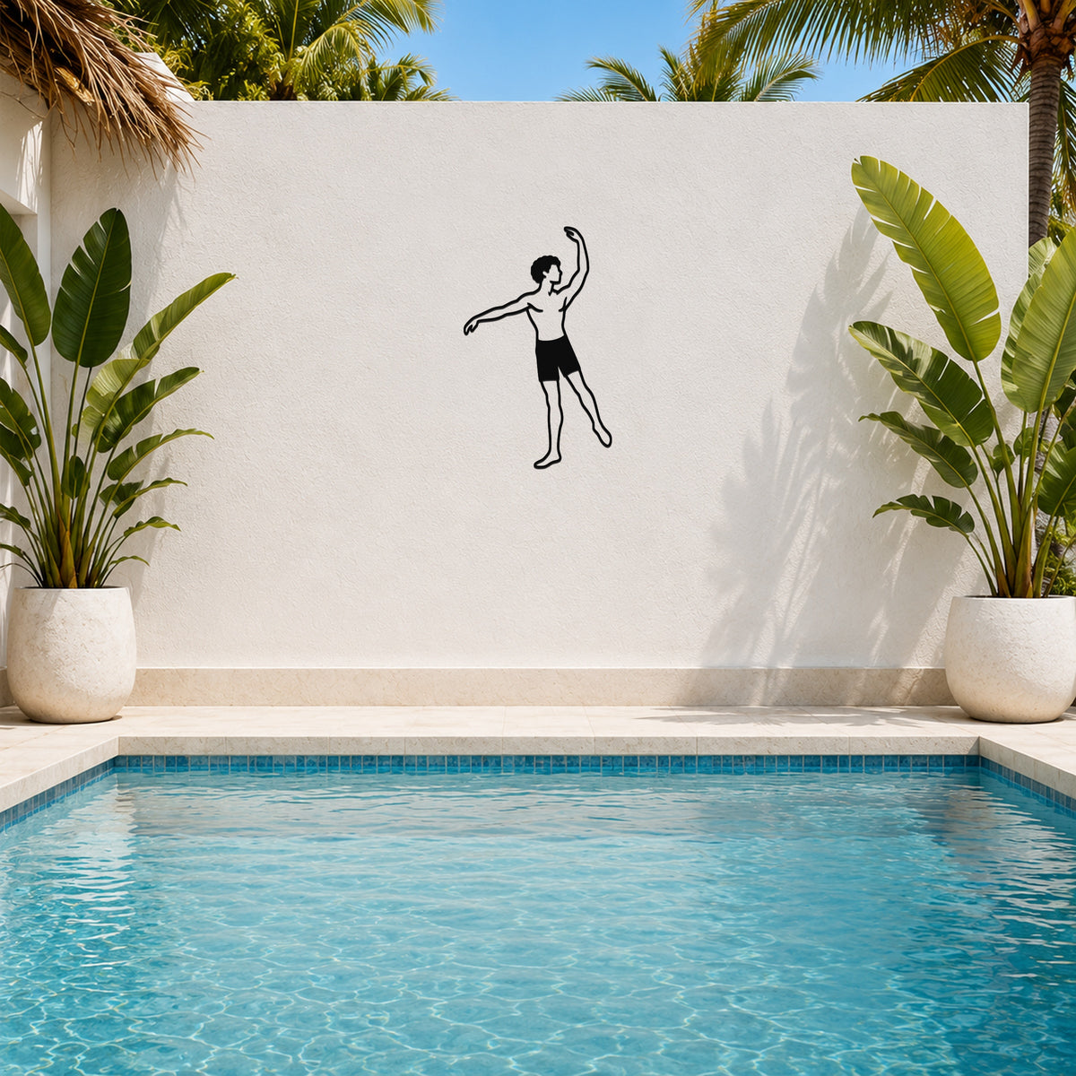 Male Ballet Effacé derrière waterproof steel metal wall art, mockup 6