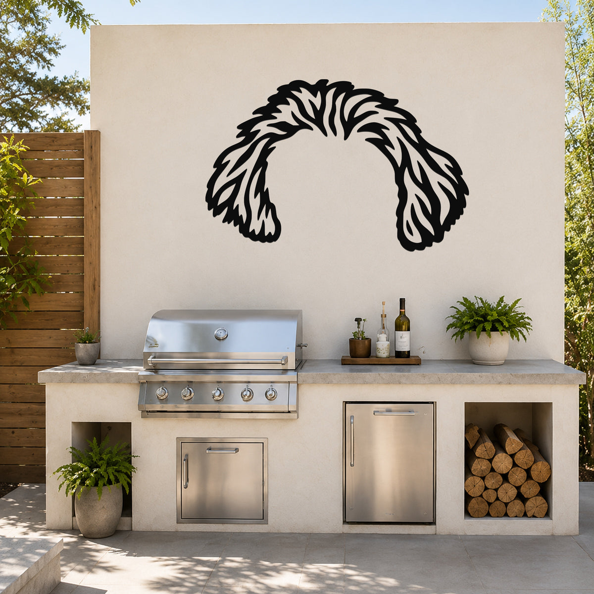 Bichon dog ear waterproof metal wall art, mockup 6