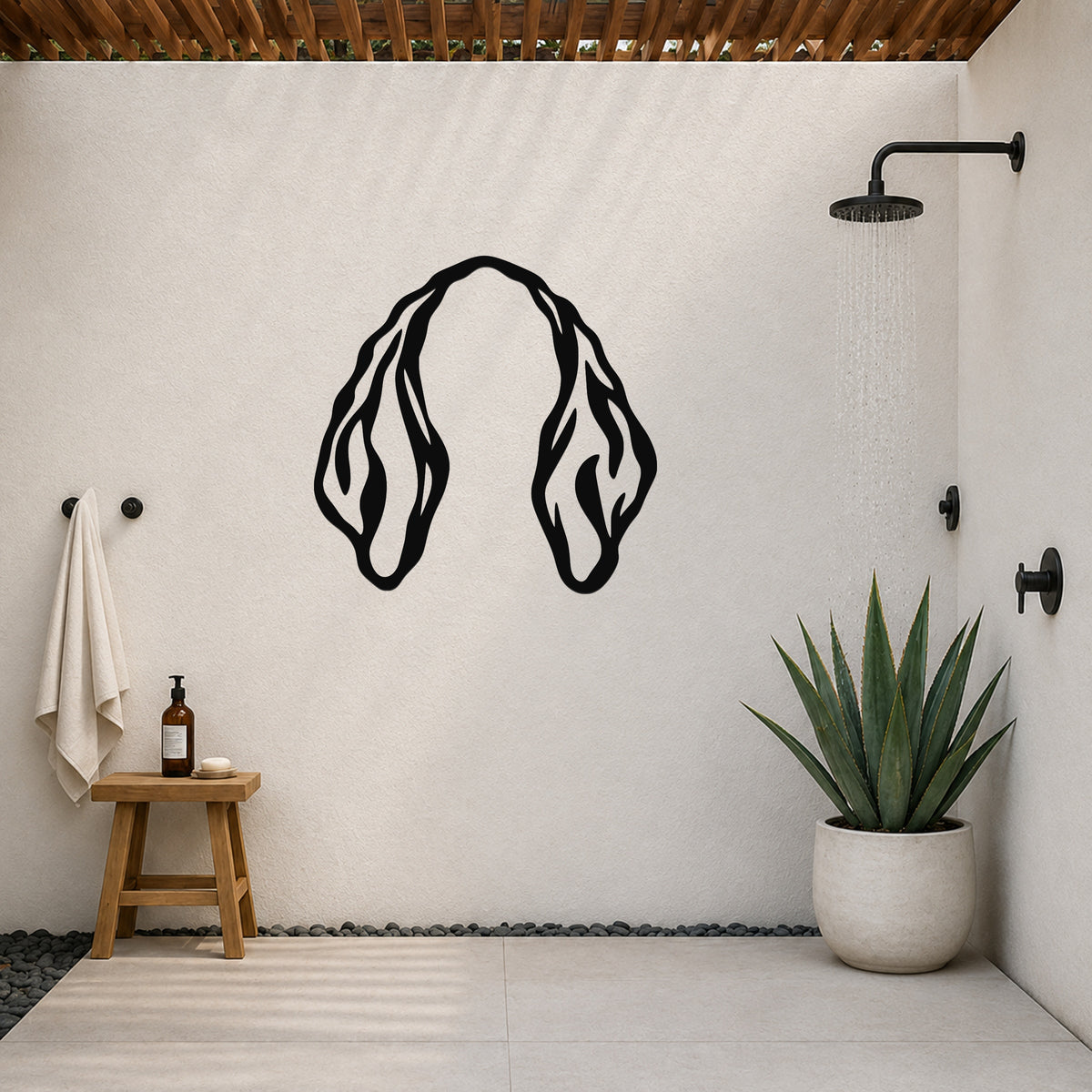 Bloodhound dog ear waterproof metal wall art, mockup 6