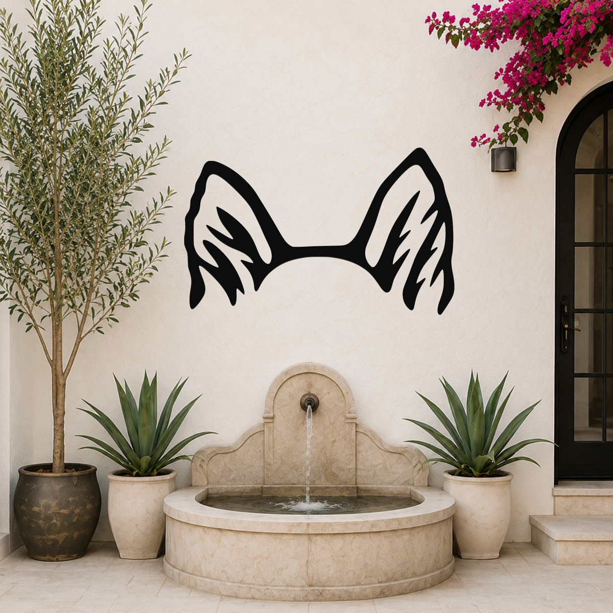 Pomsky dog ear waterproof metal wall art, mockup 6