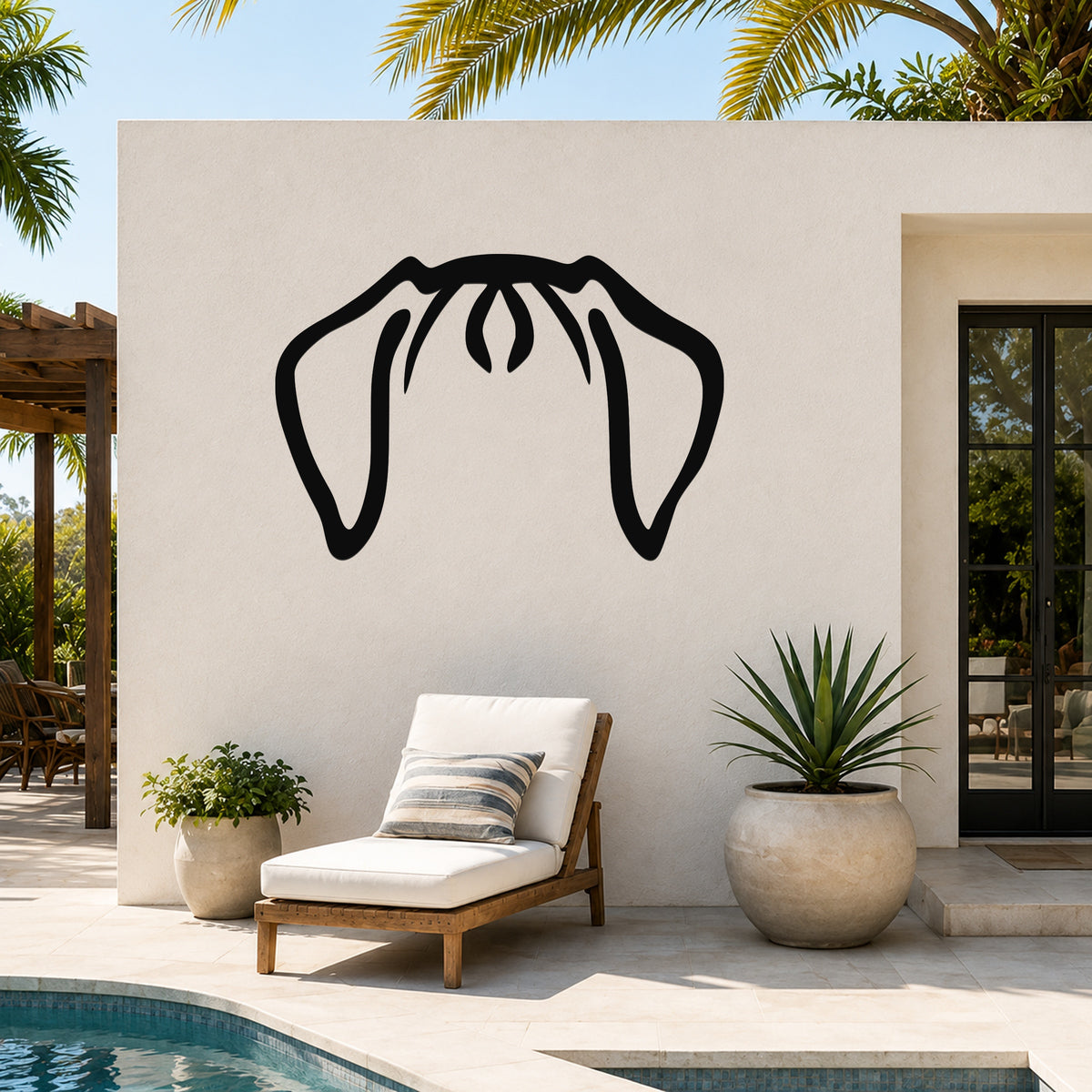 Saint Bernard dog ear waterproof metal wall art, mockup 6