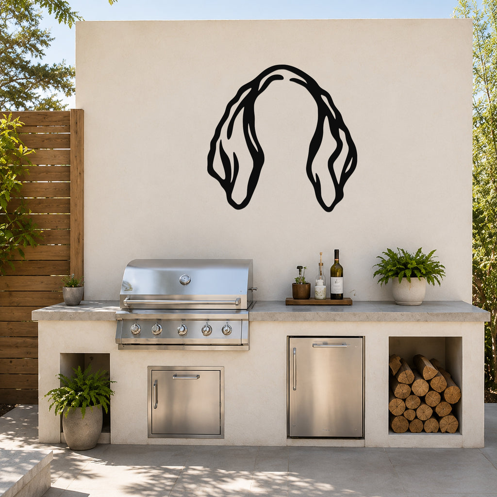 Bloodhound dog ear waterproof metal wall art, mockup 6