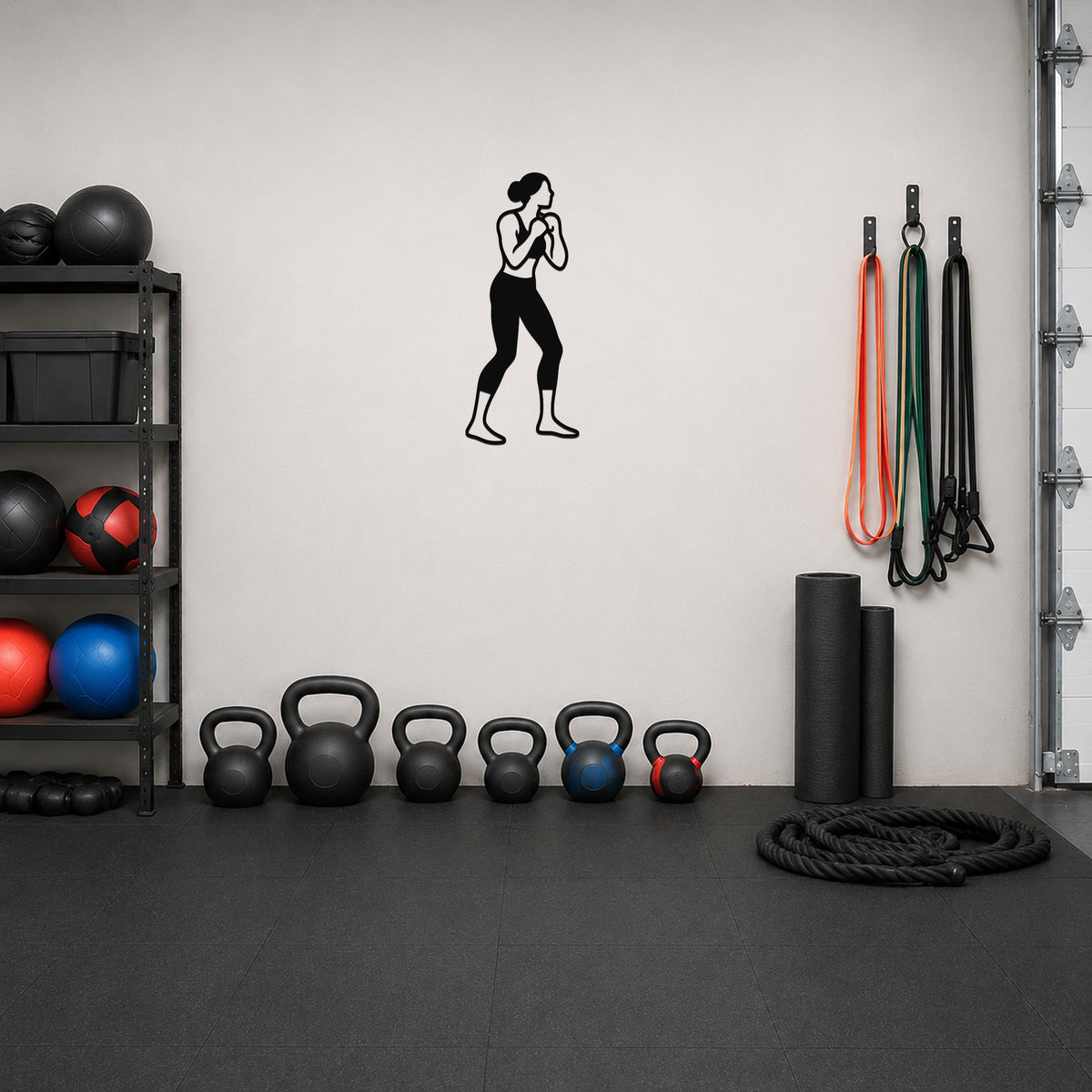 Female Boxing BLOCK waterproof steel metal wall art, mockup 6