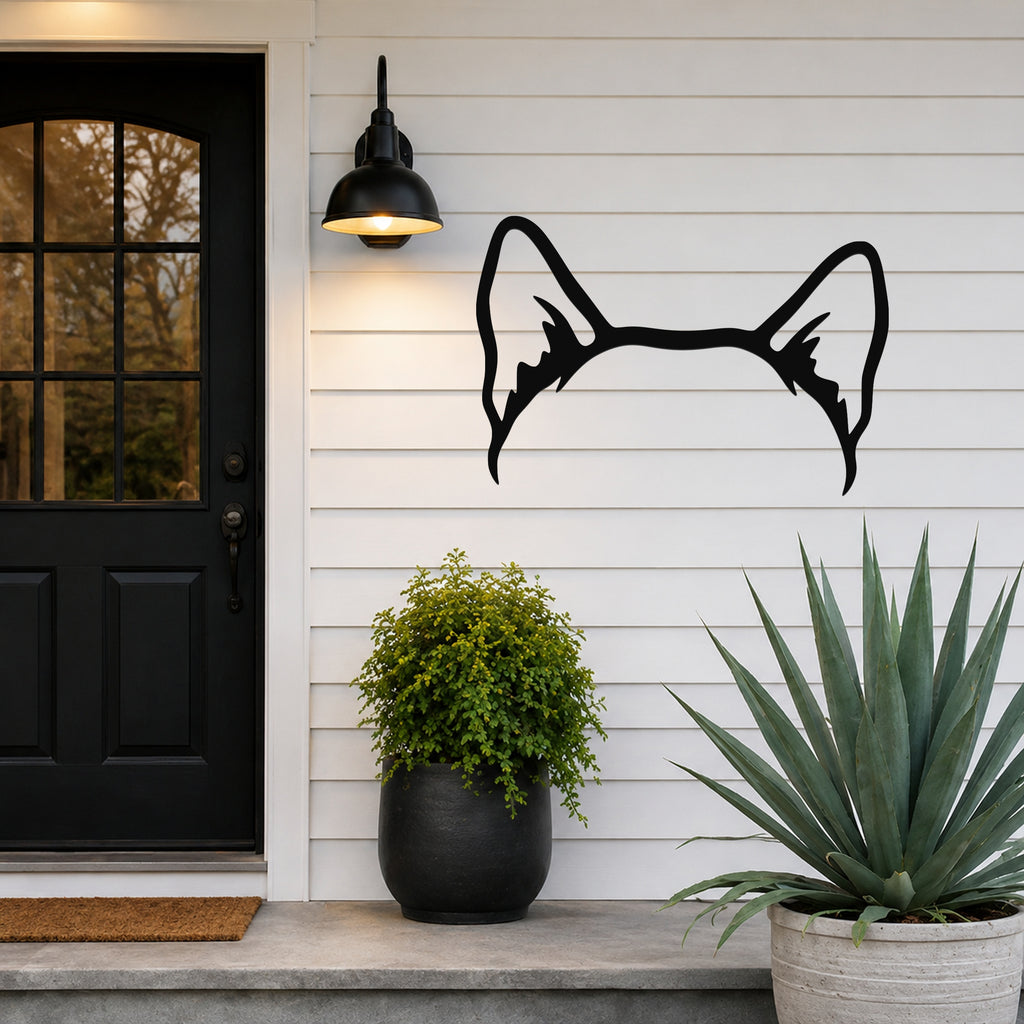 Shiba Inu dog ear waterproof metal wall art, mockup 6