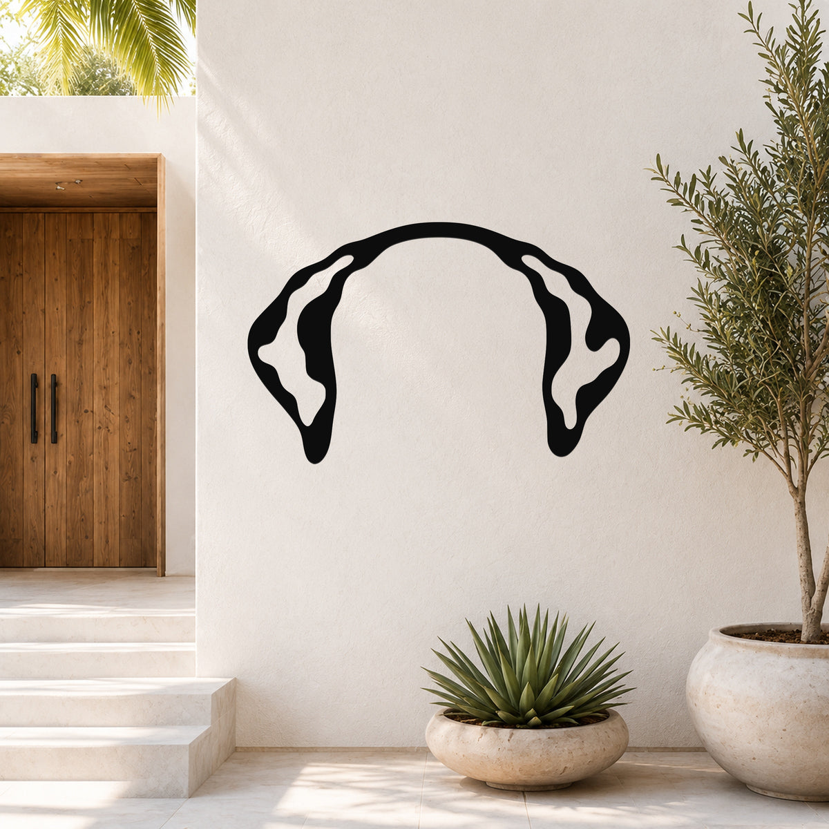 Dalmatian dog ear waterproof metal wall art, mockup 6