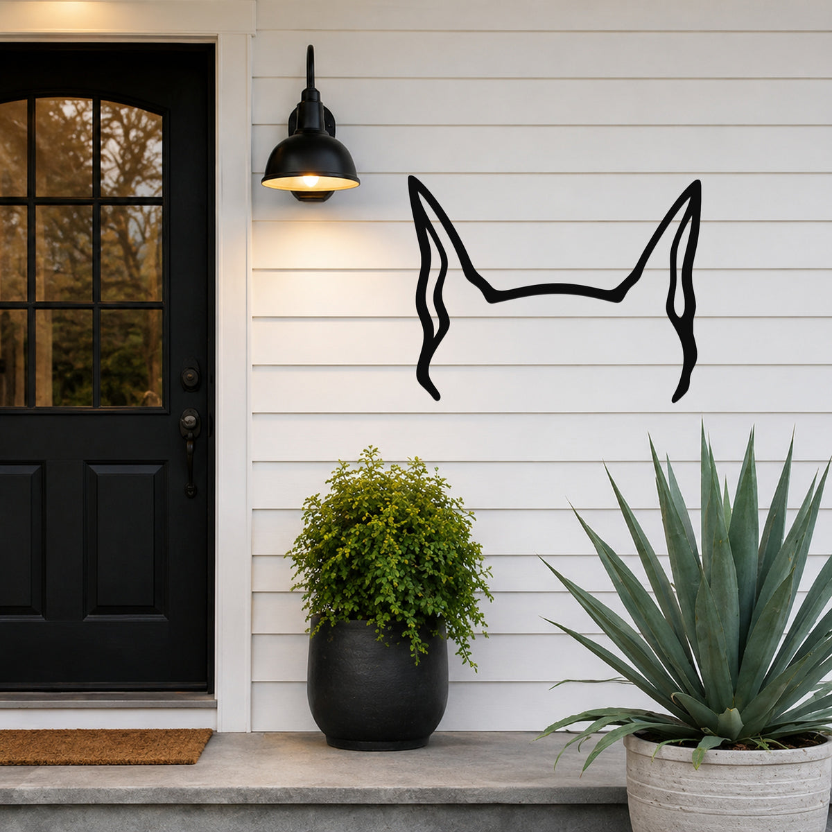 Great Dane dog ear waterproof metal wall art, mockup 6