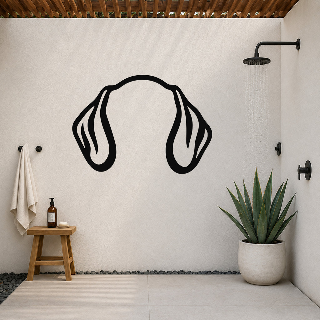 Dachshund dog ear waterproof metal wall art, mockup 6