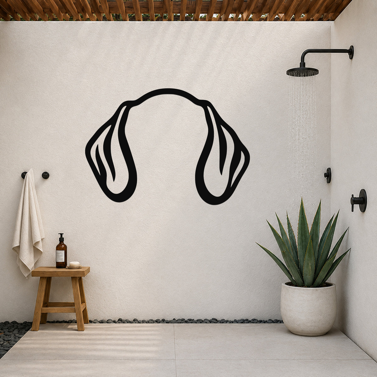 Dachshund dog ear waterproof metal wall art, mockup 6