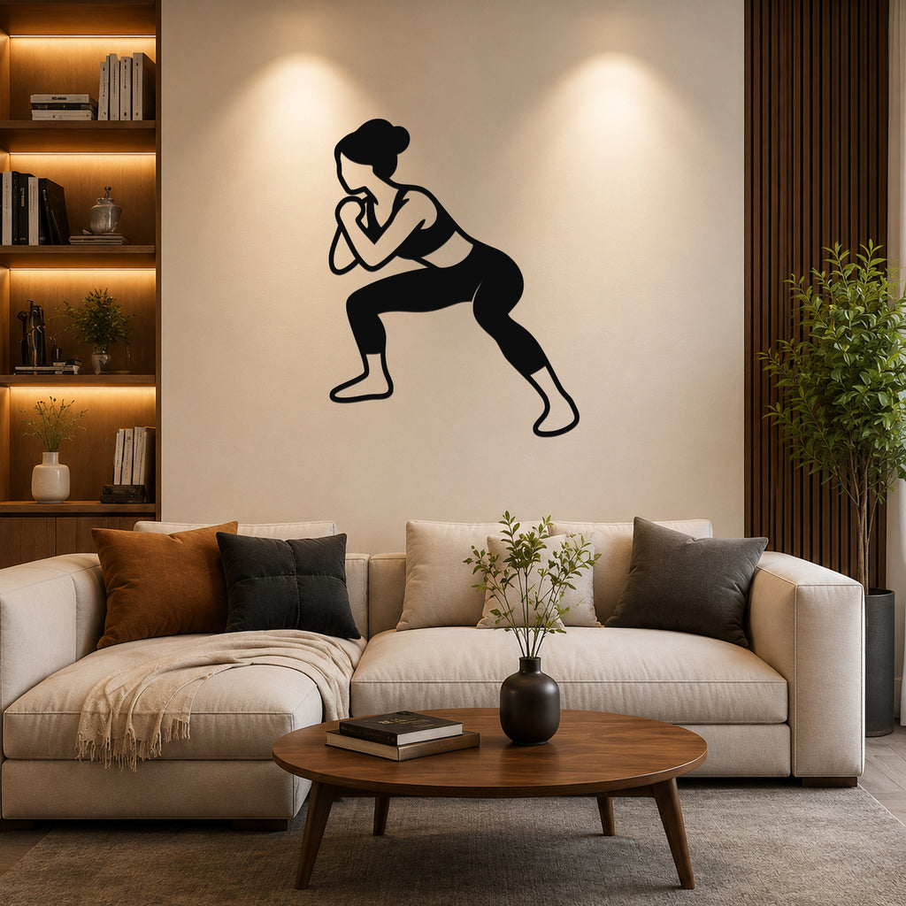 Female Wrestling Overhook Control waterproof steel metal wall art, mockup 6