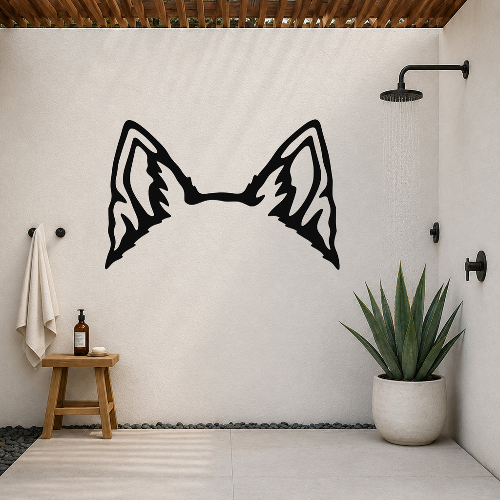 Schipperke dog ear waterproof metal wall art, mockup 6