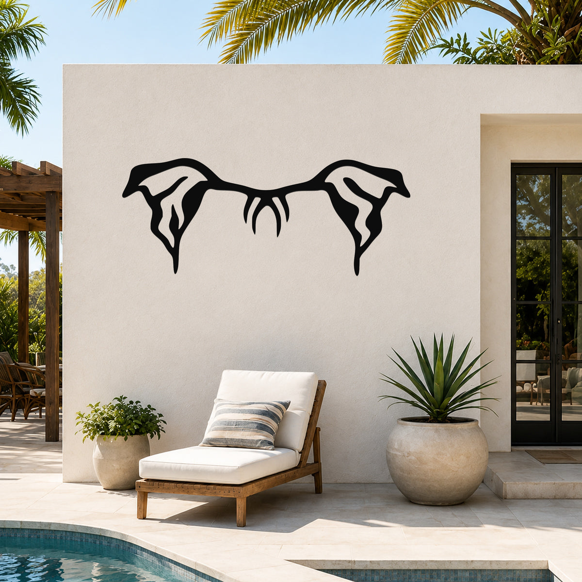 Staffordshire Bull Terrier dog ear waterproof metal wall art, mockup 6