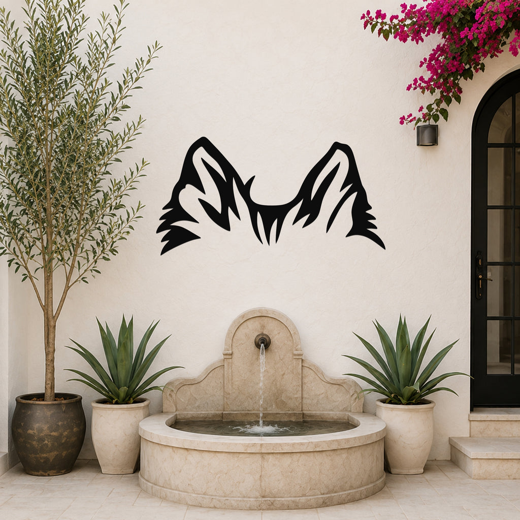 Sheltie dog ear waterproof metal wall art, mockup 6