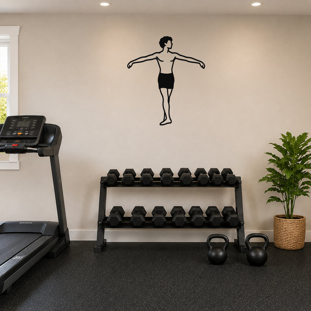 Male Ballet À la quatrième derrière waterproof steel metal wall art, mockup 6