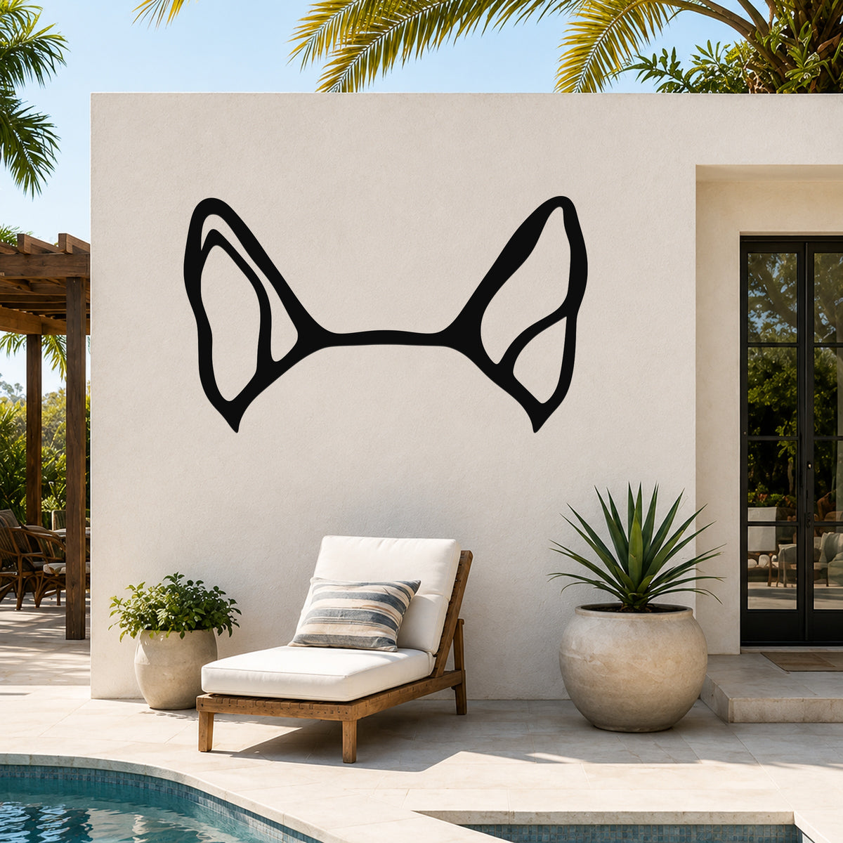 English Bulldog dog ear waterproof metal wall art, mockup 6
