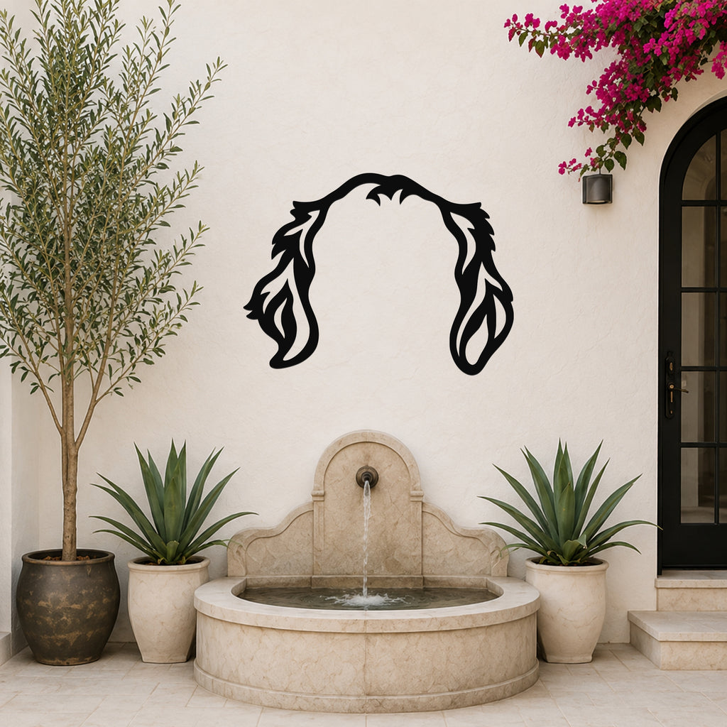 Golden Retriever dog ear waterproof metal wall art, mockup 6