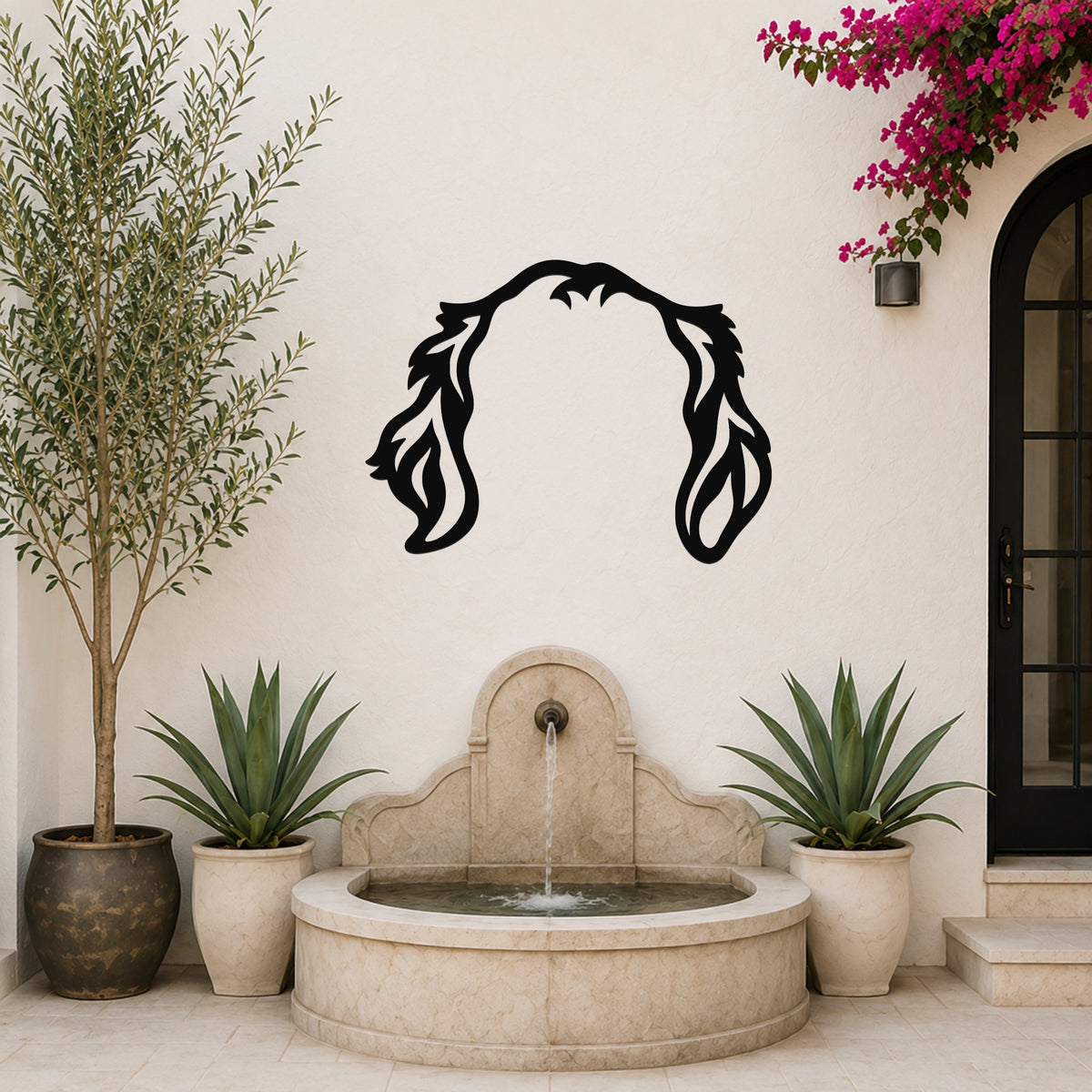 Golden Retriever dog ear waterproof metal wall art, mockup 6