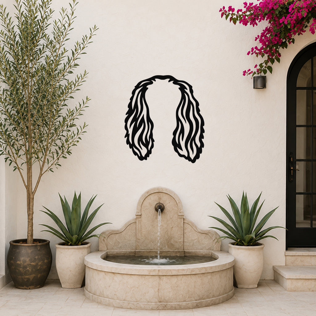 Cavalier King Charles Spaniel dog ear waterproof metal wall art, mockup 6