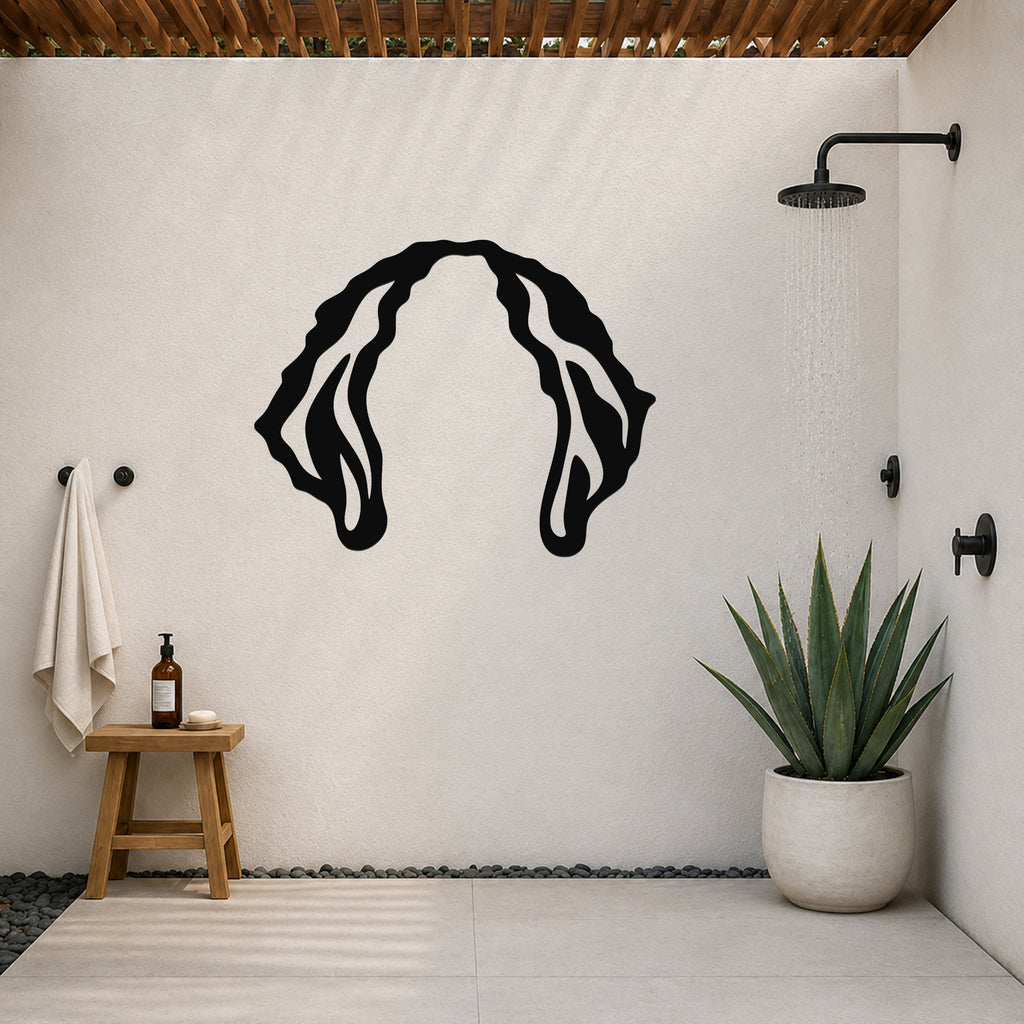 Saint Bernard dog ear waterproof metal wall art, mockup 6