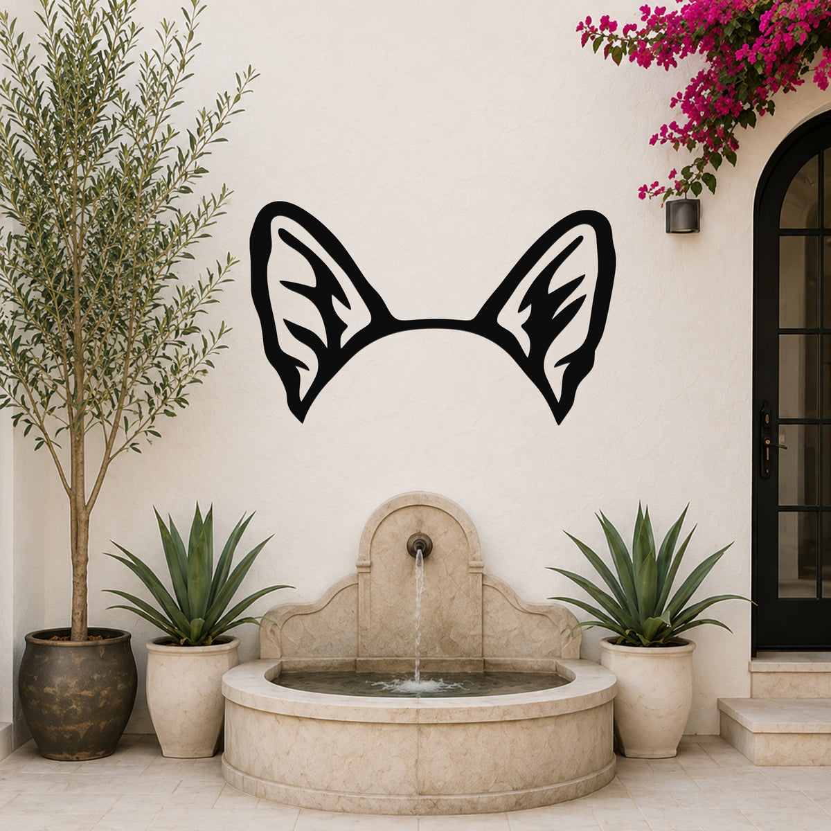 Welsh Corgi dog ear waterproof metal wall art, mockup 6