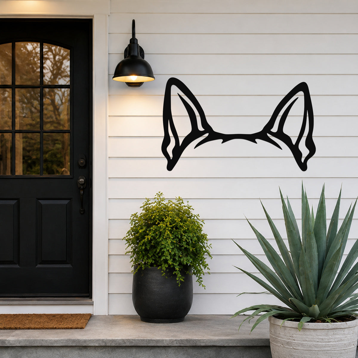 Boston Terrier dog ear waterproof metal wall art, mockup 6