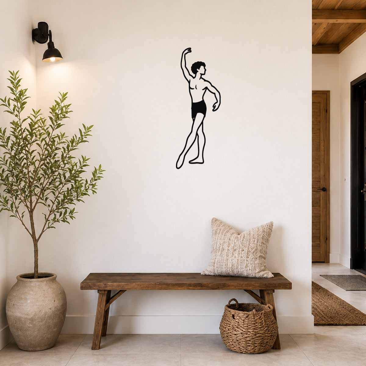 Male Ballet Croisé devant waterproof steel metal wall art, mockup 6