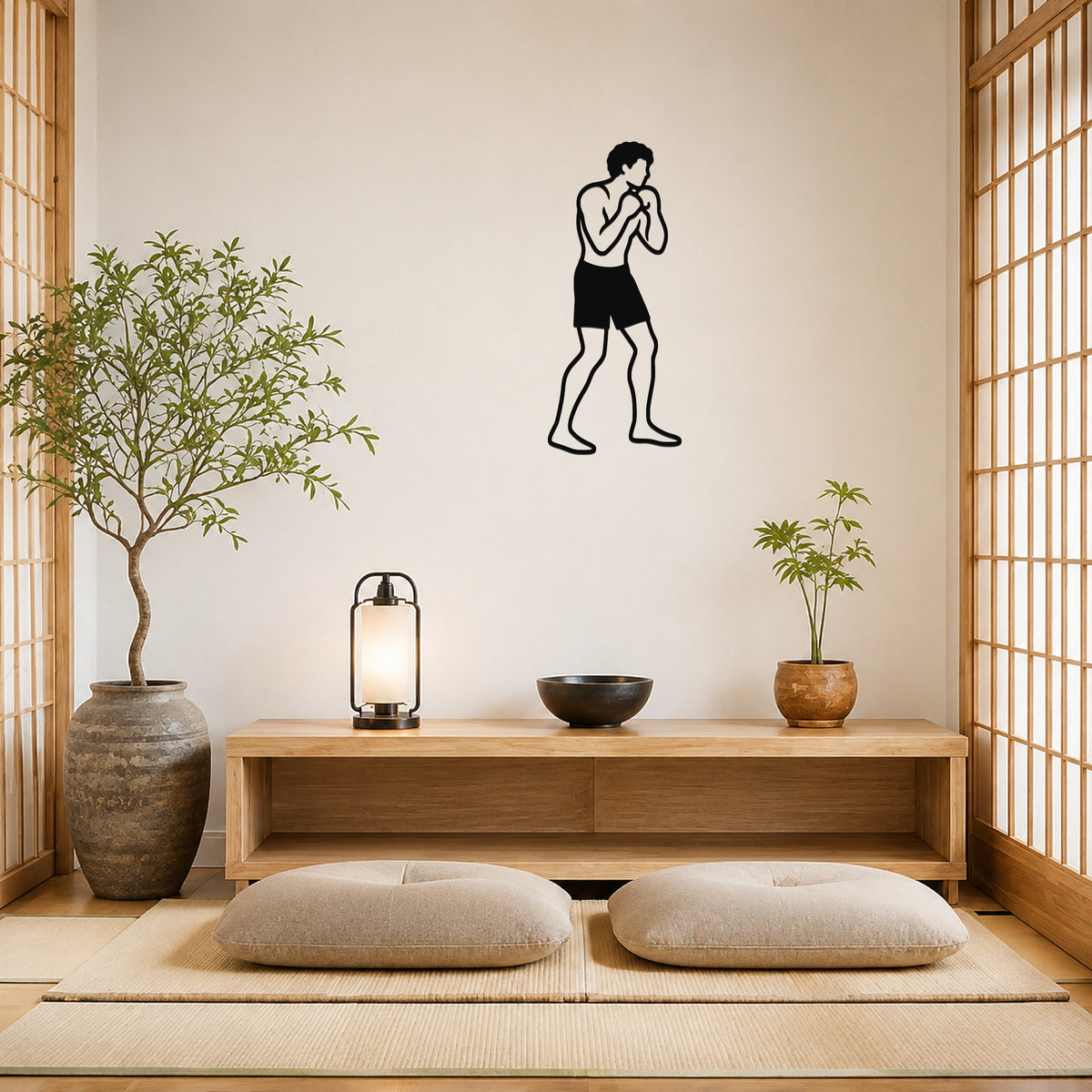 Male Boxing BLOCK waterproof steel metal wall art, mockup 6
