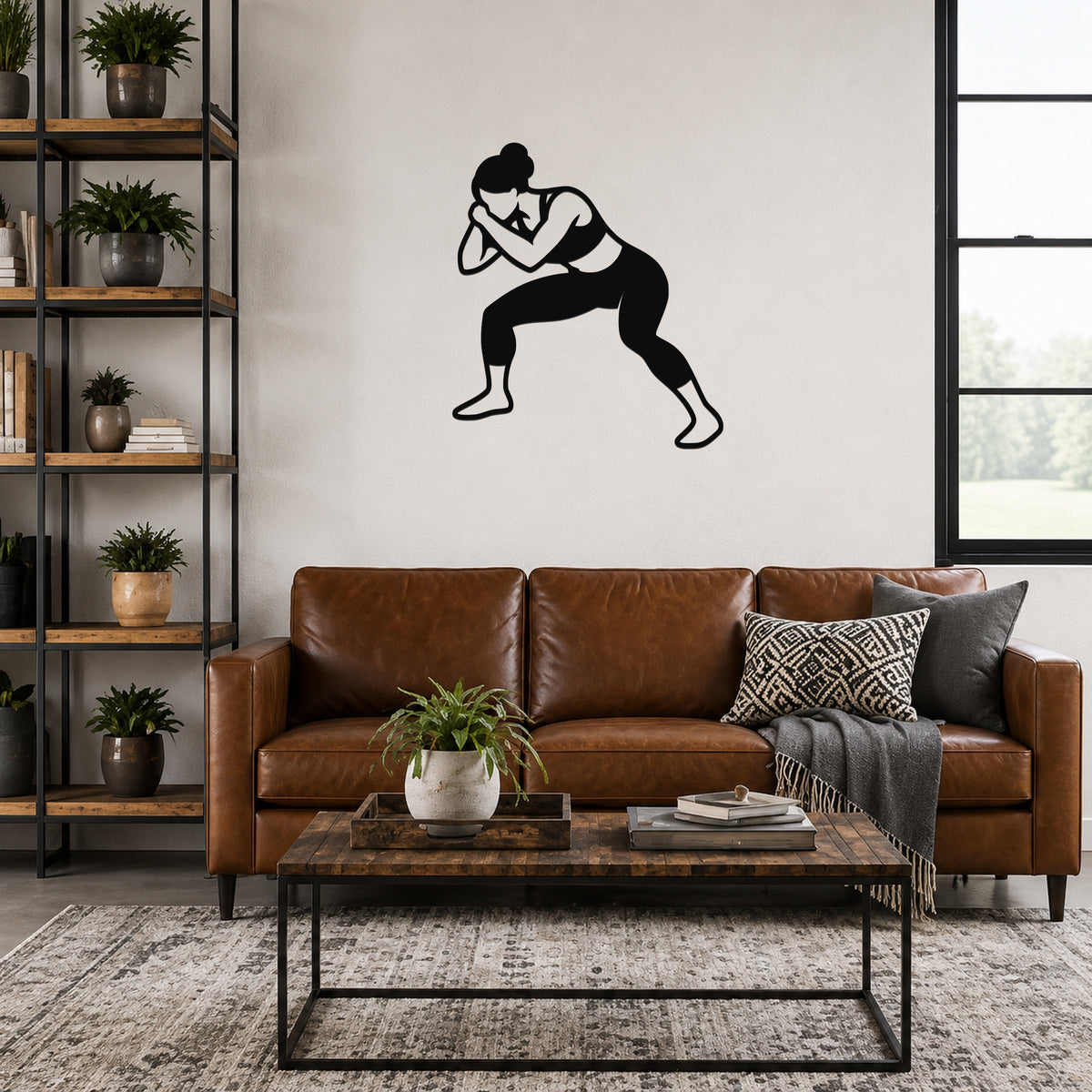 Female Wrestling Front Headlock Hold waterproof steel metal wall art, mockup 6