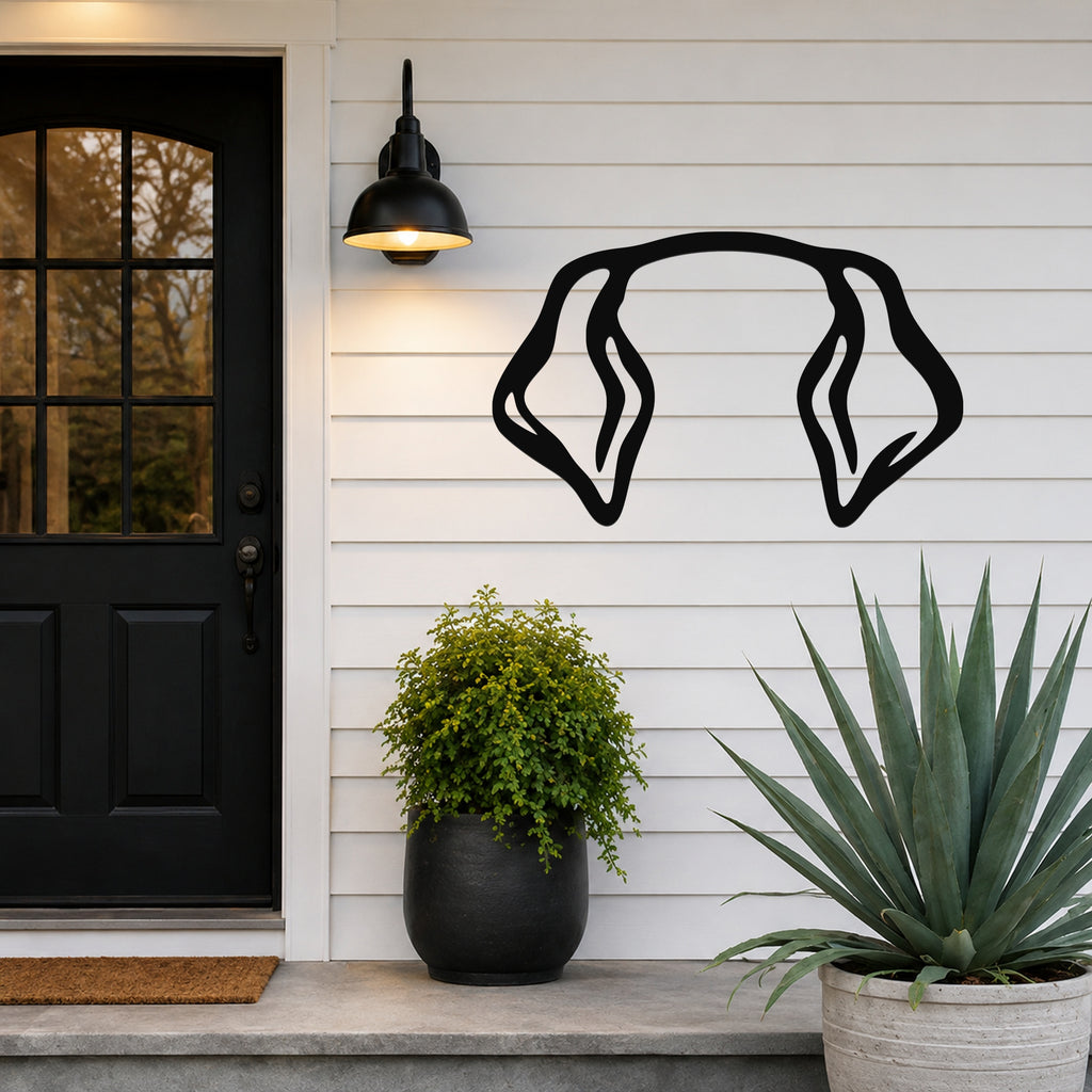 Weimaraner dog ear waterproof metal wall art, mockup 6