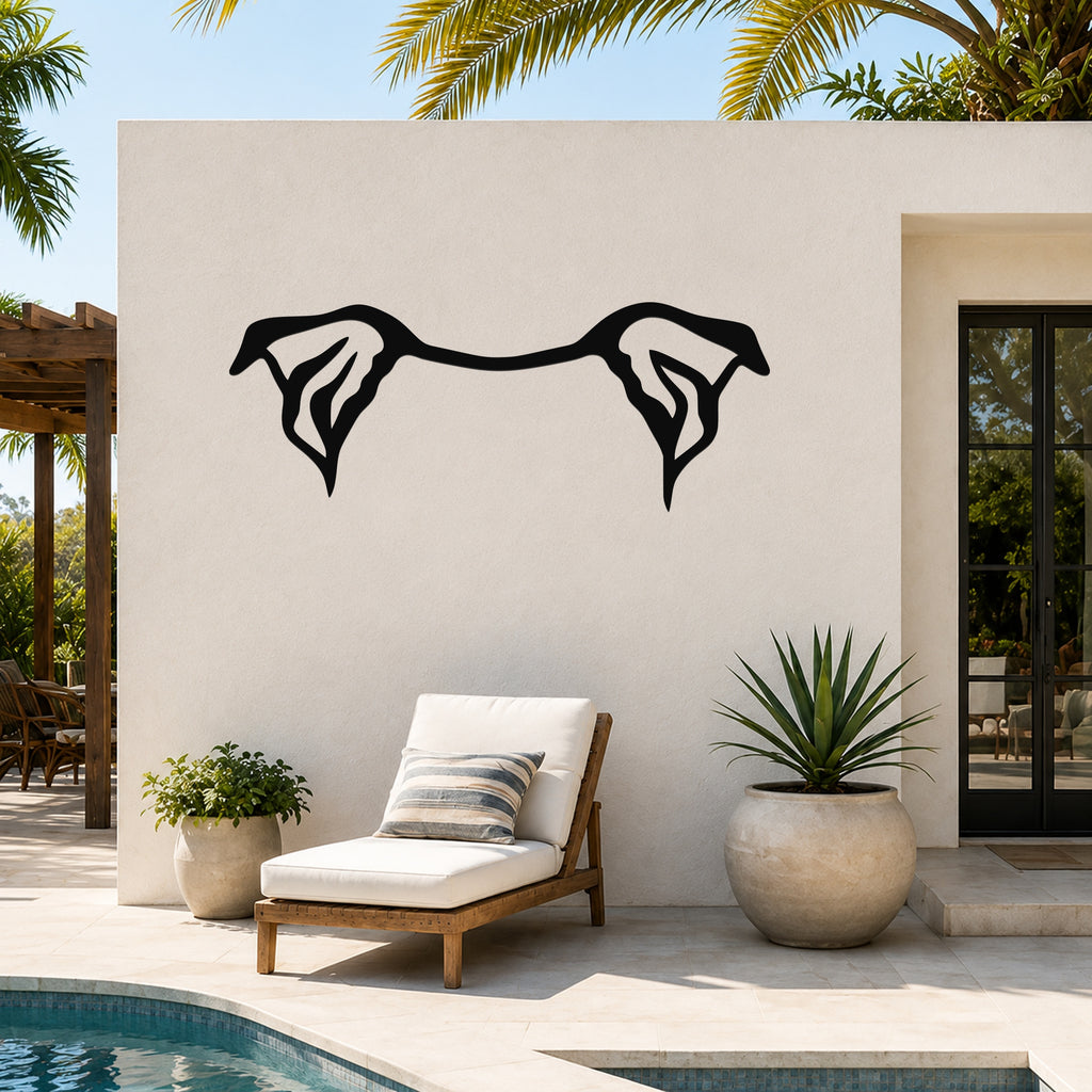 Staffordshire Bull Terrier dog ear waterproof metal wall art, mockup 6