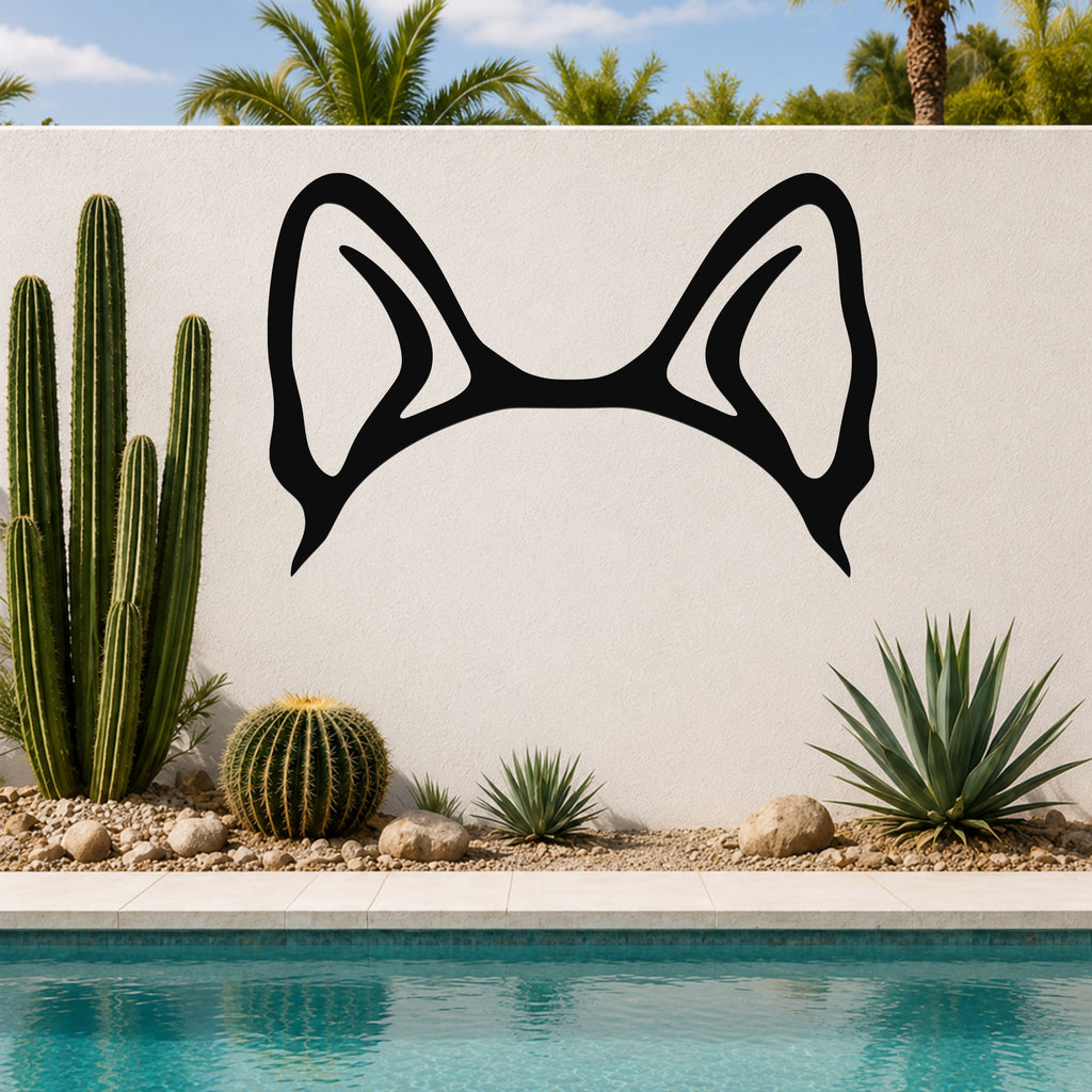 Shiba Inu dog ear waterproof metal wall art, mockup 6