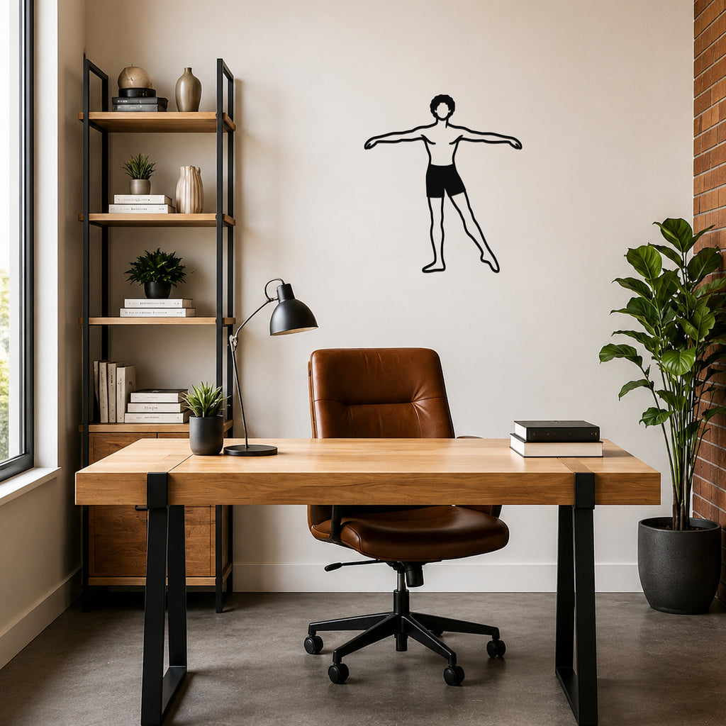 Male Ballet À la seconde waterproof steel metal wall art, mockup 6