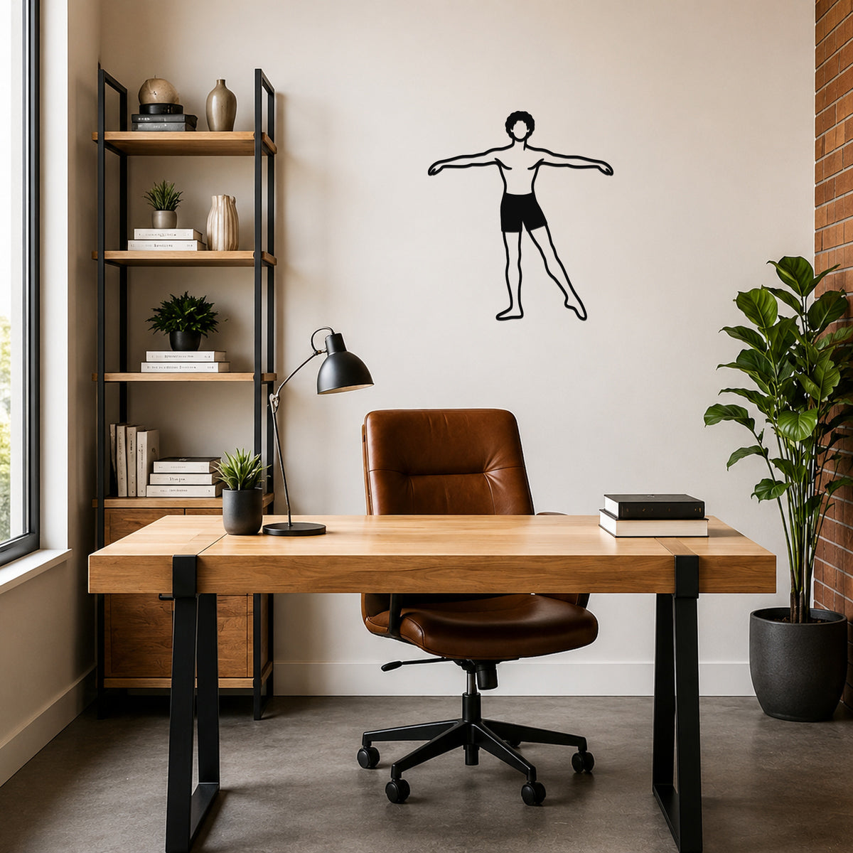 Male Ballet À la seconde waterproof steel metal wall art, mockup 6