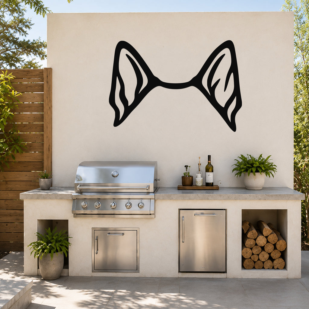 Norwegian Elkhound dog ear waterproof metal wall art, mockup 6
