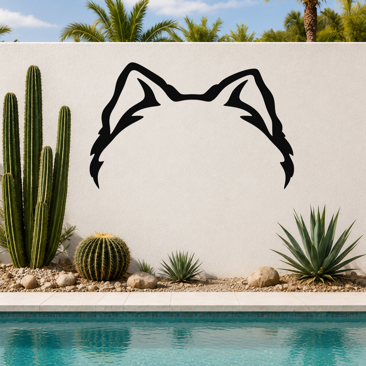 Pomeranian dog ear waterproof metal wall art, mockup 6