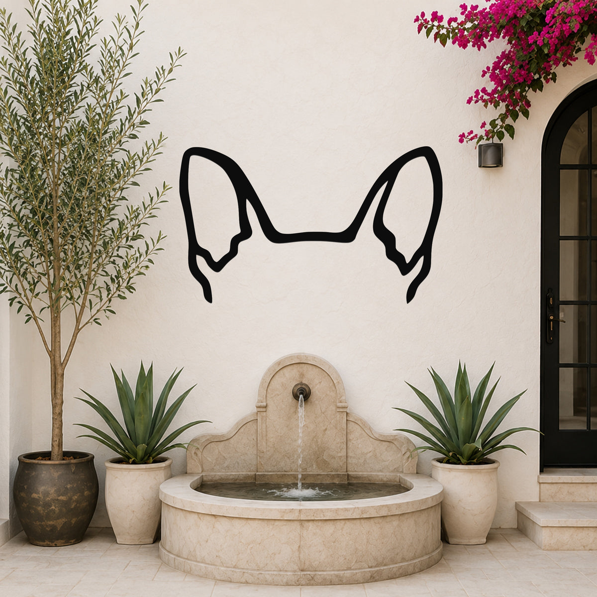 Welsh Corgi dog ear waterproof metal wall art, mockup 6