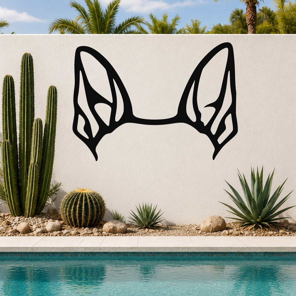 Rat Terrier dog ear waterproof metal wall art, mockup 6