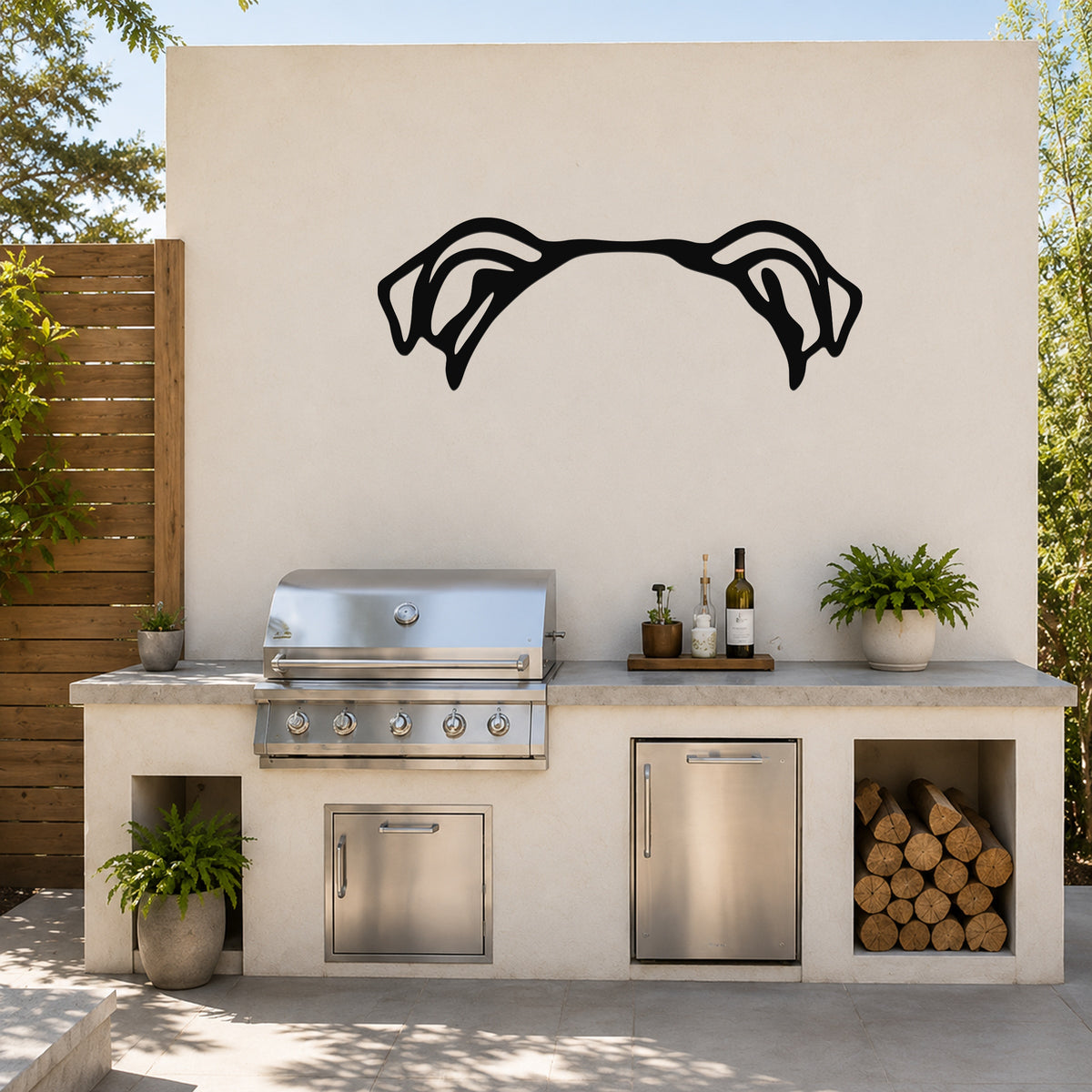 English Bulldog dog ear waterproof metal wall art, mockup 6