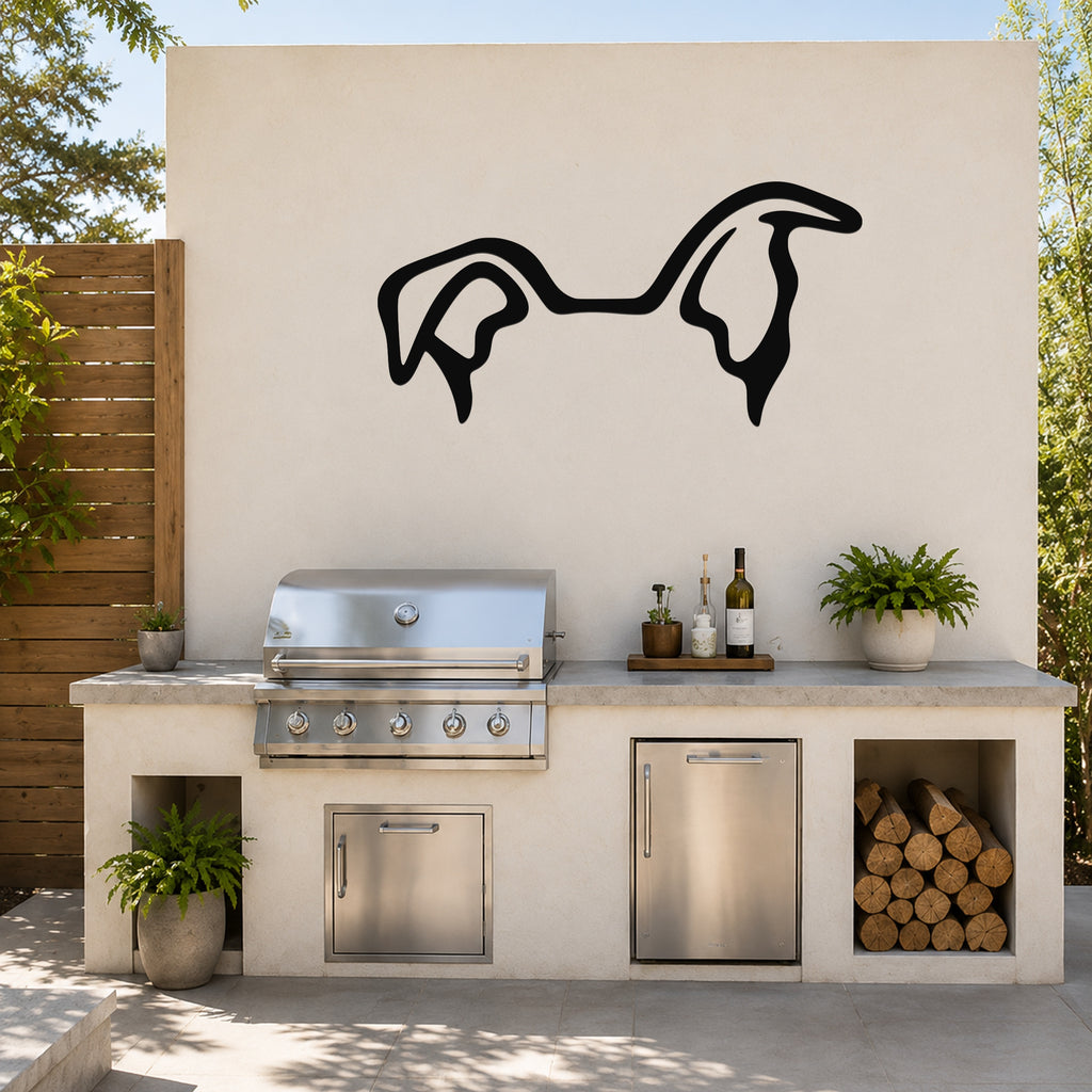 Whippet dog ear waterproof metal wall art, mockup 6