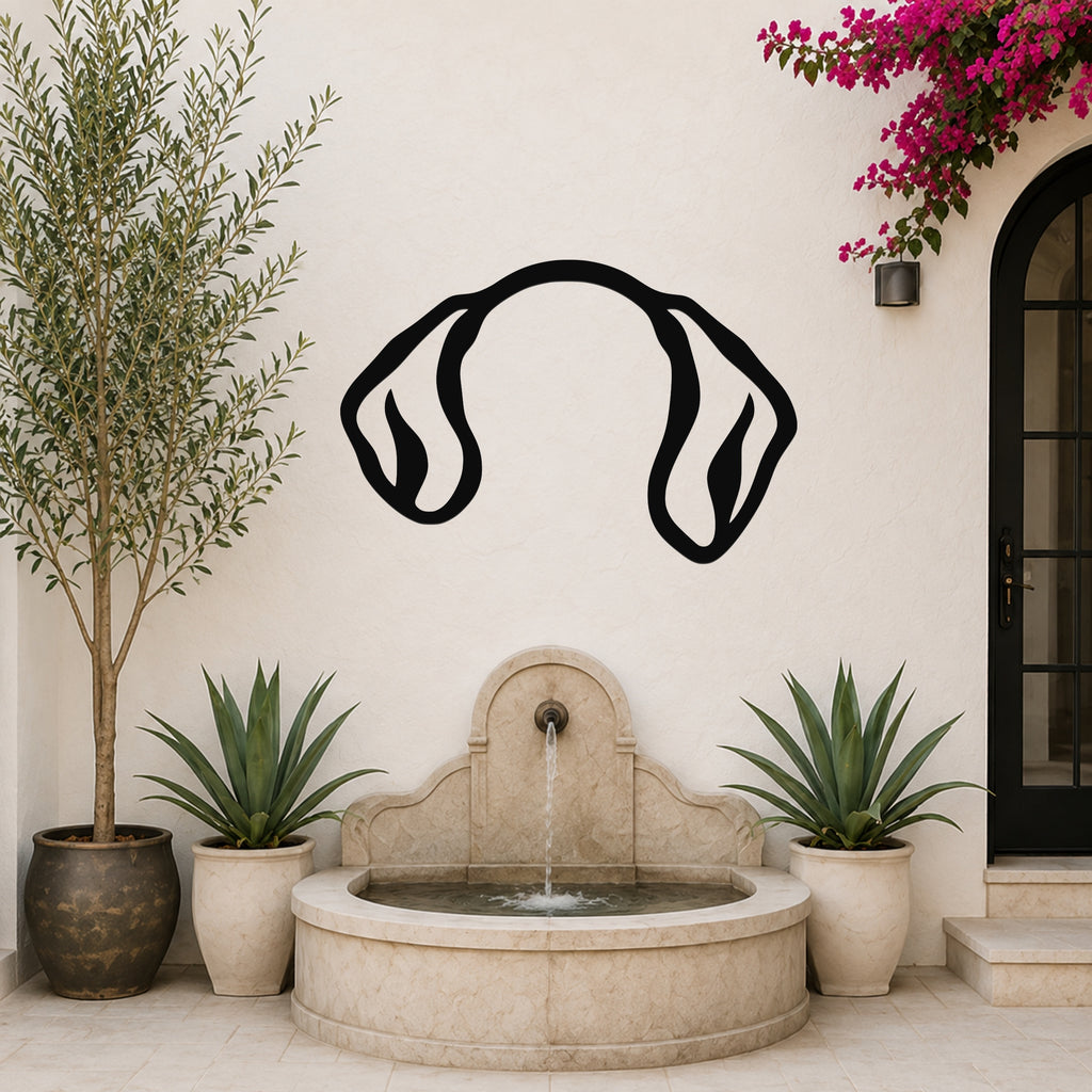 Chiweenie dog ear waterproof metal wall art, mockup 6