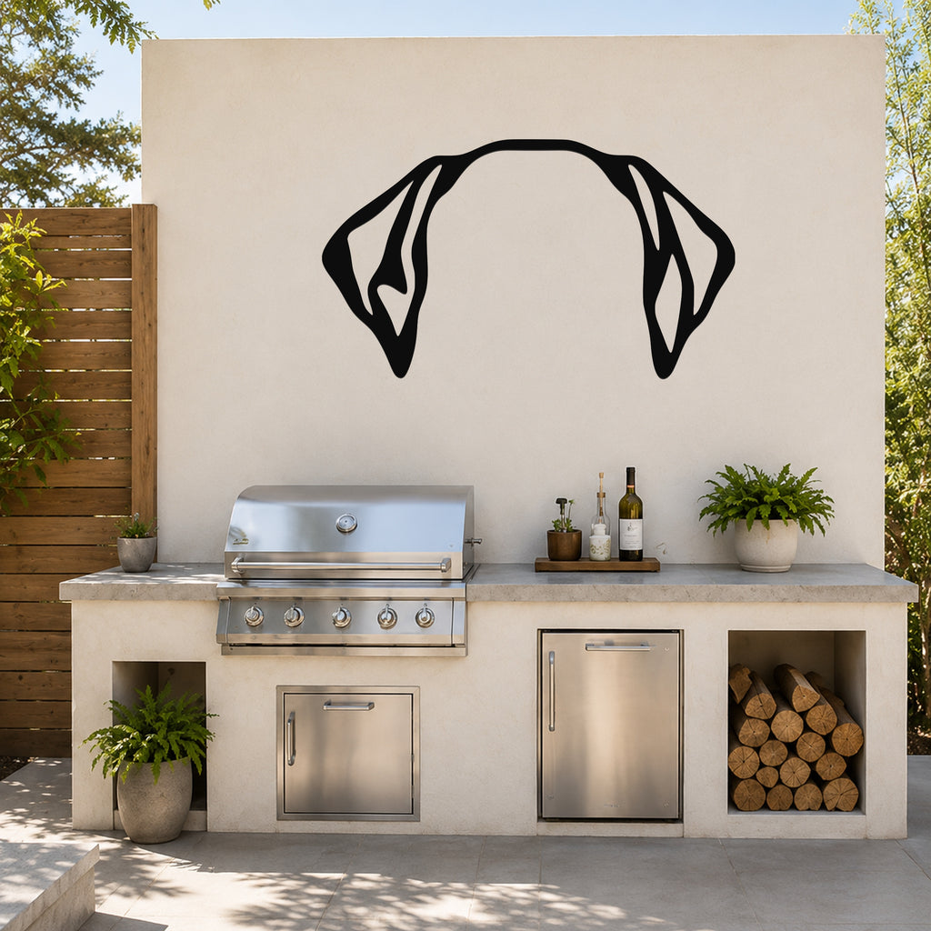 Dalmatian dog ear waterproof metal wall art, mockup 6
