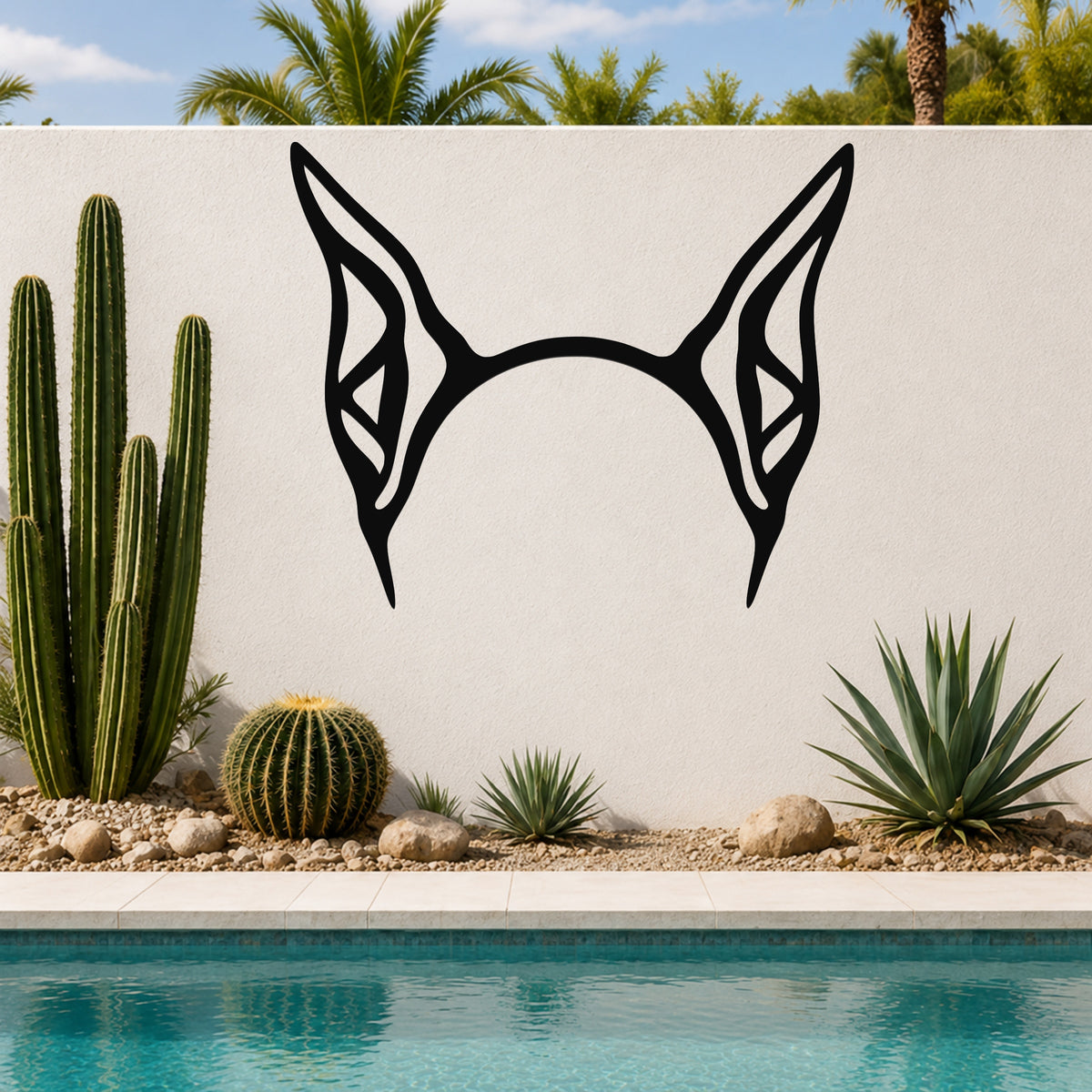 Doberman dog ear waterproof metal wall art, mockup 6