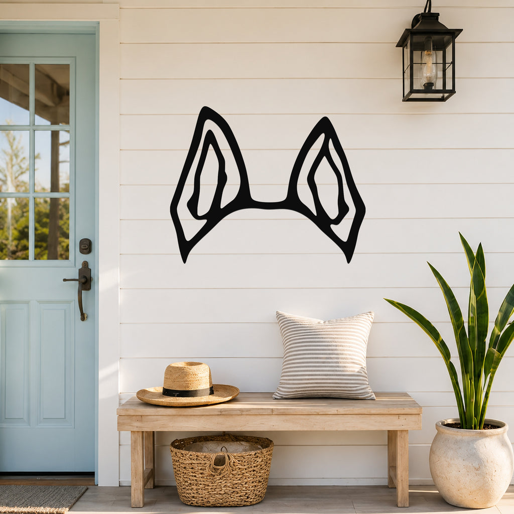 Dutch Shepherd dog ear waterproof metal wall art, mockup 6