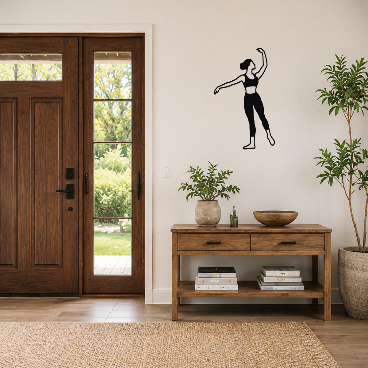 Female Ballet Effacé derrière waterproof steel metal wall art, mockup 6