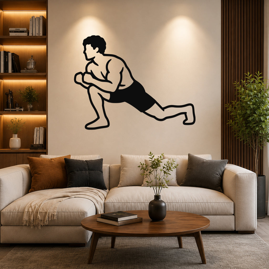 Male Wrestling Shot Entry Drill waterproof steel metal wall art, mockup 6