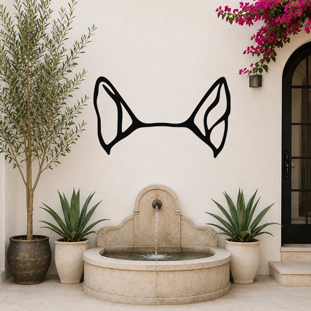 English Bulldog dog ear waterproof metal wall art, mockup 6